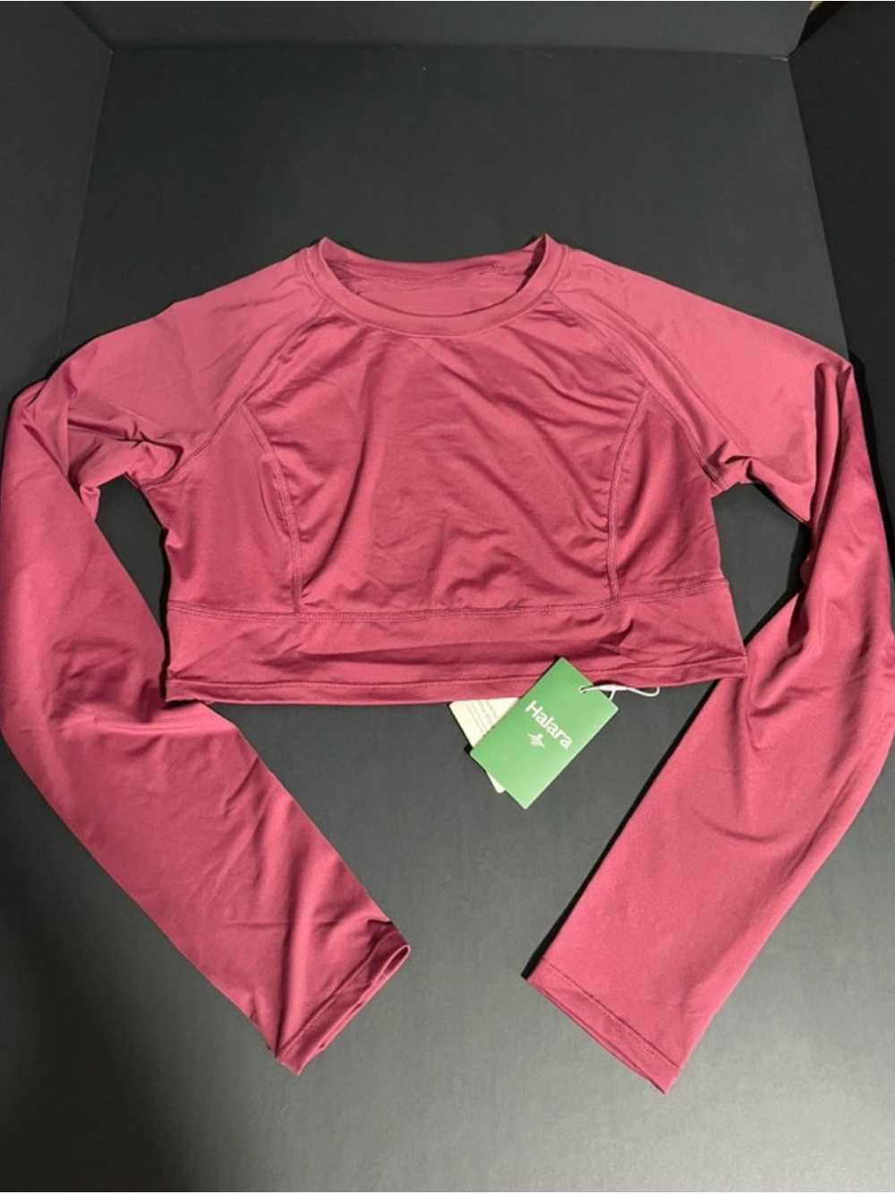 HALARA Long Sleeve Crop Top in Berry Pink 66